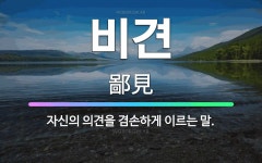 🌟비견: 자신의 의견을 겸손하게 이르는 말. - 표준국어대사전