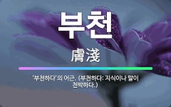 🌟부천: ‘부천하다’의 어근. (부천하다: 지식이나 말이 천박하다.) - 표준국어대사전