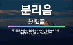 🌟분리음: 바이올린, 비올라 따위의 현악기에서, 활을 현에서 떼지 아니하고 음을 끊어서 연주하는 기법. - 표준국어대사전