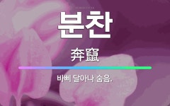 🌟분찬: 바삐 달아나 숨음. - 표준국어대사전