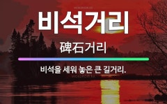 🌟비석거리: 비석을 세워 놓은 큰 길거리. - 표준국어대사전