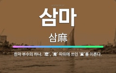 🌟삼마: 한자 부수의 하나. ‘麽’, ‘麾’ 따위에 쓰인 ‘麻’를 이른다. - 표준국어대사전