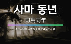 🌟사마 동년: 조선 시대에, 사마 방목에 같이 오른 사람. - 표준국어대사전