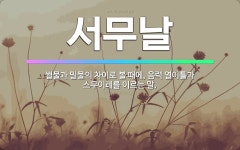 🌟서무날: 썰물과 밀물의 차이로 볼 때에, 음력 열이틀과 스무이레를 이르는 말. - 표준국어대사전