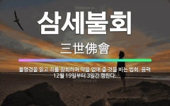🌟삼세불회: 불명경을 읽고 죄를 참회하며 악을 없애 줄 것을 비는 법회. 음력 12월 19일부터 3일간 행한다. - 표준국어대사전