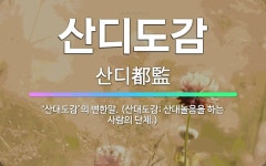 🌟산디도감: ‘산대도감’의 변한말. (산대도감: 산대놀음을 하는 사람의 단체.) - 표준국어대사전