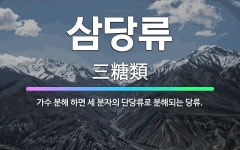 🌟삼당류: 가수 분해 하면 세 분자의 단당류로 분해되는 당류. - 표준국어대사전
