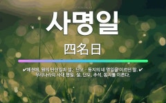 🌟사명일: 우리나라의 사대 명일. 설, 단오, 추석, 동지를 이른다., 예전에, 왕의 탄신일과 설ㆍ단오ㆍ동... - 표준국어대사전