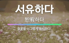 🌟서유하다: 잘못을 너그럽게 용서하다. - 표준국어대사전