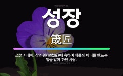 🌟성장: 조선 시대에, 상의원(尙衣院)에 속하여 베틀의 바디를 만드는 일을 맡아 하던 사람. - 표준국어대사전