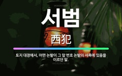 🌟서범: 토지 대장에서, 어떤 논밭이 그 앞 번호 논밭의 서쪽에 있음을 이르던 말. - 표준국어대사전