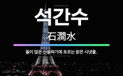 🌟석간수: 돌이 많은 산골짜기에 흐르는 맑은 시냇물. - 표준국어대사전