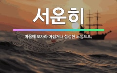 🌟서운히: 마음에 모자라 아쉽거나 섭섭한 느낌으로. - 표준국어대사전