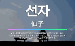 🌟선자: 도(道)를 닦아서 현실의 인간 세계를 떠나 자연과 벗하며 산다는 상상의 사람. 세속적인 상식에 구... - 표준국어대사전