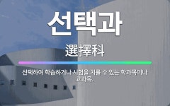 🌟선택과: 선택하여 학습하거나 시험을 치를 수 있는 학과목이나 교과목. - 표준국어대사전