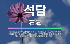 🌟석담: ‘이이’의 호. (이이: 조선 중기의 문신ㆍ학자(1536~1584). 자는 숙헌(叔獻). 호는 율... - 표준국어대사전