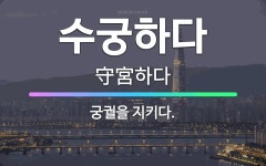 🌟수궁하다: 궁궐을 지키다. - 표준국어대사전