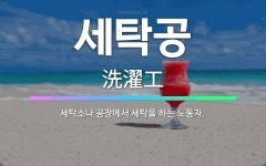 🌟세탁공: 세탁소나 공장에서 세탁을 하는 노동자. - 표준국어대사전
