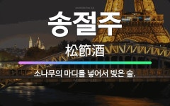 🌟송절주: 소나무의 마디를 넣어서 빚은 술. - 표준국어대사전