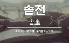 🌟솥전: 솥이나 냄비 따위의 쇠붙이를 파는 가게. - 표준국어대사전