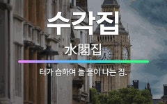 🌟수각집: 터가 습하여 늘 물이 나는 집. - 표준국어대사전