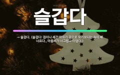 🌟슬갑다: → 슬겁다. (슬겁다: 집이나 세간 따위가 겉으로 보기보다는 속이 꽤 너르다., 마음씨가 너그럽... - 표준국어대사전