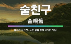 🌟술친구: 술로써 사귄 벗. 또는 술을 함께 마시는 사람. - 표준국어대사전