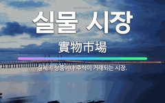 🌟실물 시장: 실제의 상품이나 주식이 거래되는 시장. - 표준국어대사전