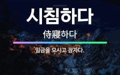 🌟시침하다: 임금을 모시고 잠자다. - 표준국어대사전