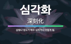 🌟심각화: 상태나 정도가 매우 심하거나 어렵게 됨. - 표준국어대사전