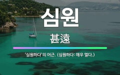 🌟심원: ‘심원하다’의 어근. (심원하다: 매우 멀다.) - 표준국어대사전
