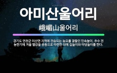 🌟아미산울어리: 경기도 연천군 미산면 지역에 전승되는 농요를 곁들인 민속놀이. 추수 전 농한기에 겨울 땔감... - 표준국어대사전