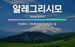 🌟알레그리시모: 악보에서, 가장 빠르게 연주하라는 말. - 표준국어대사전