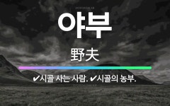 🌟야부: 시골 사는 사람., 시골의 농부. - 표준국어대사전