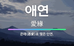 🌟애연: 은애(恩愛)로 맺은 인연. - 표준국어대사전
