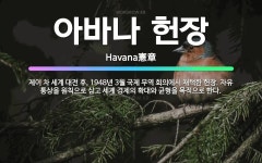 🌟아바나 헌장: 제이 차 세계 대전 후, 1948년 3월 국제 무역 회의에서 채택한 헌장. 자유 통상을 원... - 표준국어대사전
