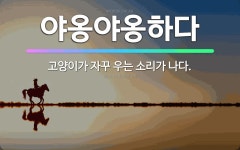 🌟야옹야옹하다: 고양이가 자꾸 우는 소리가 나다. - 표준국어대사전