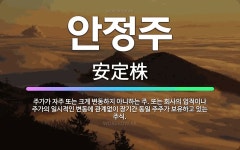 🌟안정주: 주가가 자주 또는 크게 변동하지 아니하는 주. 또는 회사의 업적이나 주가의 일시적인 변동에 관계... - 표준국어대사전