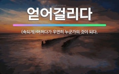 🌟얻어걸리다: (속되게) 어쩌다가 우연히 누군가의 것이 되다. - 표준국어대사전