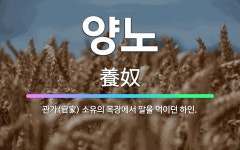 🌟양노: 관가(官家) 소유의 목장에서 말을 먹이던 하인. - 표준국어대사전