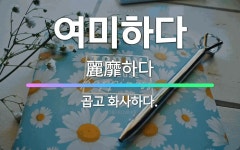 🌟여미하다: 곱고 화사하다. - 표준국어대사전