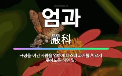 🌟엄과: 규정을 어긴 사람을 엄하게 다스려 과거를 치르지 못하도록 하던 일. - 표준국어대사전