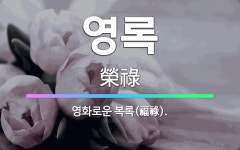 🌟영록: 영화로운 복록(福祿). - 표준국어대사전