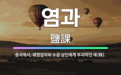 🌟염과: 중국에서, 제염업자와 소금 상인에게 부과하던 세(稅). - 표준국어대사전