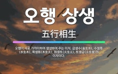 🌟오행 상생: 오행이 서로 가까이하여 생성하여 주는 이치. 금생수(金生水), 수생목(水生木), 목생화(木生... - 표준국어대사전