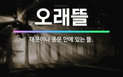 🌟오래뜰: 대문이나 중문 안에 있는 뜰. - 표준국어대사전