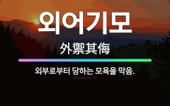 🌟외어기모: 외부로부터 당하는 모욕을 막음. - 표준국어대사전