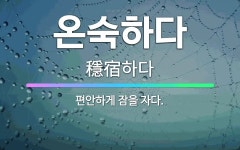 🌟온숙하다: 편안하게 잠을 자다. - 표준국어대사전