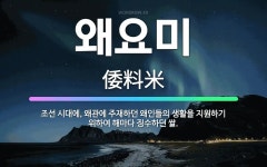 🌟왜요미: 조선 시대에, 왜관에 주재하던 왜인들의 생활을 지원하기 위하여 해마다 징수하던 쌀. - 표준국어대사전