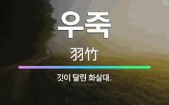 🌟우죽: 깃이 달린 화살대. - 표준국어대사전